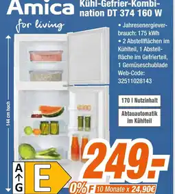 Expert Amica kühl-gefrier-kombination dt 374 160 w Angebot