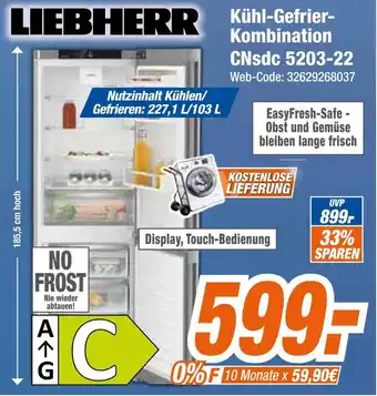 Expert Liebherr kühl-gefrier-kombination cnsdc 5203-22 Angebot