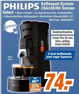 Expert Philips kaffeepad-system csa240/60 senseo Angebot