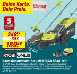 toom Baumarkt Ryobi akku-rasenmäher-set „olm1833lt23a-140“ Angebot