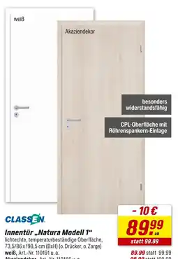 toom Baumarkt Classen innentür natura modell 1 weiß Angebot