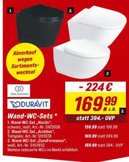 toom Baumarkt Ideal standard, duravit wand-wc-set Angebot