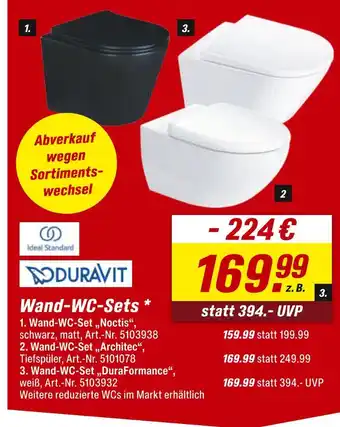 toom Baumarkt Ideal standard, duravit wand-wc-set Angebot