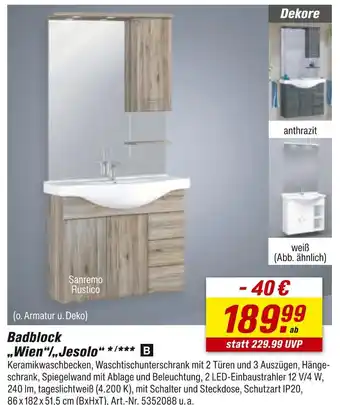 toom Baumarkt Sanremo rustico badblock „wien“/„jesolo“ Angebot