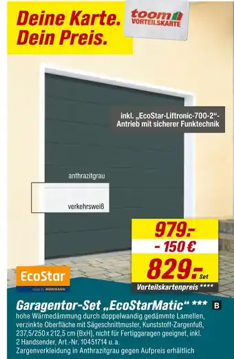 toom Baumarkt Ecostar garagentor-set ecostarmatic Angebot