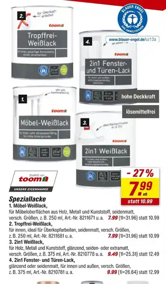 toom Baumarkt Toom möbel-weißlack Angebot