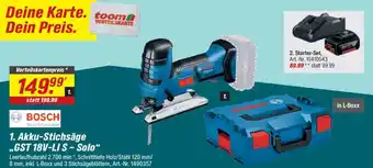 toom Baumarkt BOSCH Akku-Stichsäge ,,GST 18V-LI S - Solo" Angebot