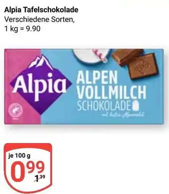 Globus Alpia Tafelschokolade Angebot