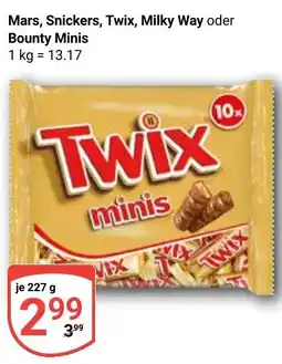 Globus Mars, Snickers, Twix, Milky Way oder Bounty Minis Angebot