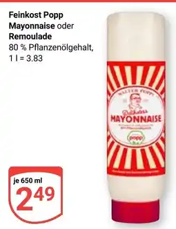 Globus Feinkost Popp Mayonnaise oder Remoulade Angebot