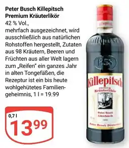 Globus Peter Busch Killepitsch Premium Kräuterlikör Angebot