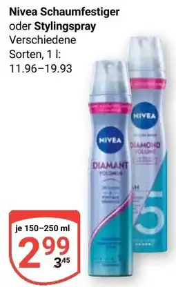 Globus Nivea Schaumfestiger oder Stylingspray Angebot