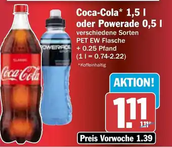 AEZ Coca-Cola 1,5 | oder Powerade 0,5 | Angebot
