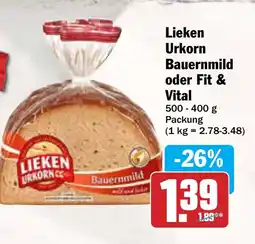 AEZ Lieken Urkorn Bauernmild oder Fit & Vital Angebot