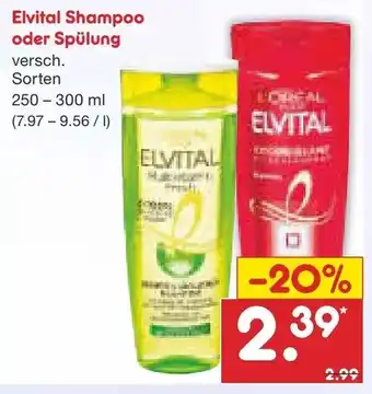 Netto Marken-Discount Elvital Shampoo oder Spülung 250-300ml Angebot