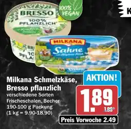 AEZ Milkana Schmelzkäse, Bresso pflanzlich Angebot