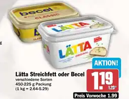 AEZ Lätta Streichfett oder Becel Angebot