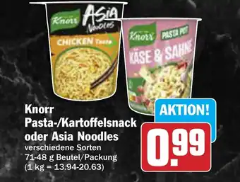 AEZ Knorr Pasta-/Kartoffelsnack oder Asia Noodles Angebot