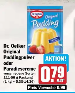 AEZ Dr. Oetker Original Puddingpulver oder Paradiescreme Angebot
