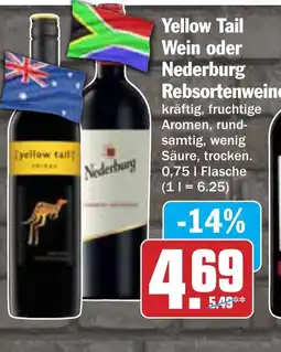 AEZ Yellow Tail Wein oder Nederburg Rebsortenweine Angebot
