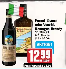 AEZ Fernet Branca oder Vecchia Romagna Brandy Angebot