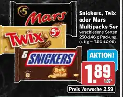 AEZ Snickers, Twix oder Mars Multipacks 5er Angebot
