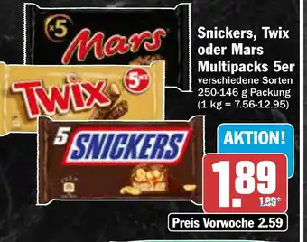 AEZ Snickers, Twix oder Mars Multipacks 5er Angebot