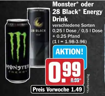 AEZ Monster* oder 28 Black Energy Drink Angebot