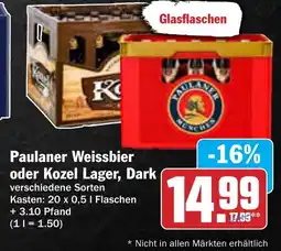 AEZ Paulaner Weissbier oder Kozel Lager, Dark Angebot