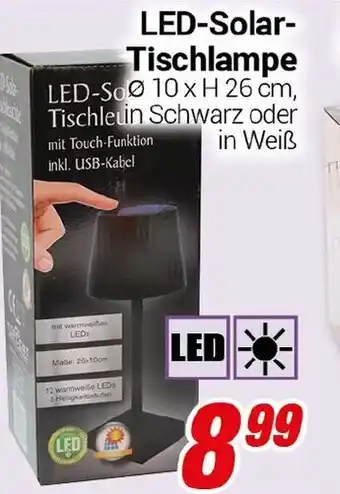 CENTERSHOP LED-Solar- Tischlampe 0 18 x H 29 cm Angebot