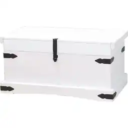 Netto Marken-Discount Truhe New Mexico Kiefer massiv Holztruhe Holz Kiste Aufbewahrung weiß Angebot
