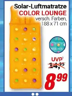 CENTERSHOP Solar-Luftmatratze COLOR LOUNGE Angebot