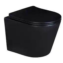 toom Baumarkt Wand-WC 'Noctis' spülrandlos inklusive WC-Sitz schwarz matt 35,5 x 36 x 48 cm Angebot
