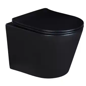 toom Baumarkt Wand-WC 'Noctis' spülrandlos inklusive WC-Sitz schwarz matt 35,5 x 36 x 48 cm Angebot