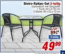 CENTERSHOP Bistro-Rattan-Set 3-teilig Angebot