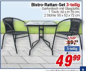 CENTERSHOP Bistro-Rattan-Set 3-teilig Angebot
