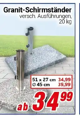 CENTERSHOP Granit-Schirmständer Angebot