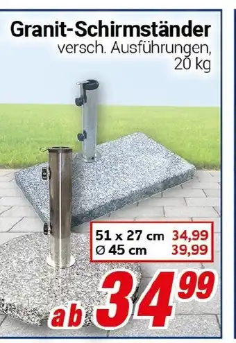 CENTERSHOP Granit-Schirmständer Angebot