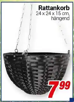 CENTERSHOP Rattankorb 24 x 24 x 15 cm, Angebot