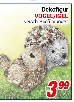 CENTERSHOP Dekofigur VOGEL/IGEL Angebot