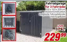 CENTERSHOP Fahrradgarage für 3 Fahrräder Angebot