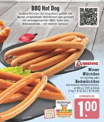 Edeka Wiener Würstchen im Saitling oder Bockwürstchen Angebot