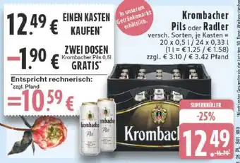 Edeka Krombacher Pils oder Radler Angebot