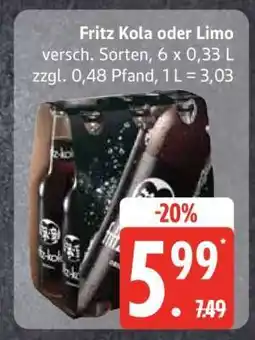 Edeka Fritz-Kola oder Limo Angebot