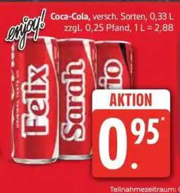 Edeka Coca Cola versch . Sorten Angebot
