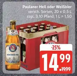 Edeka Paulaner Hell oder Weißbier Angebot