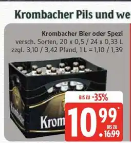 Edeka Krombacher Bier oder Spezi Angebot