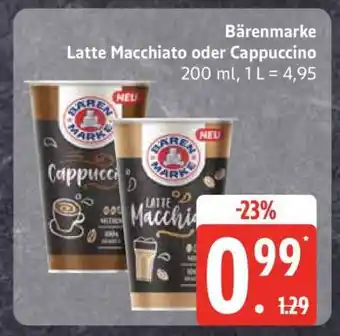 Edeka Bärenmarke Latte Macchiato oder Cappuccino Angebot