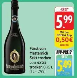 Edeka Fürst von Metternich Sekt trocken oder extra trocken Angebot