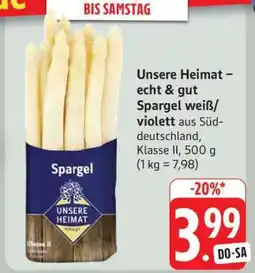 Edeka Unsere Heimat – echt & gut Spargel weiß/violett Angebot